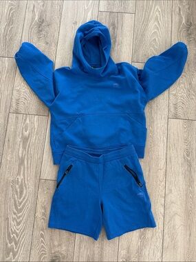 Roots Kids Matching Set Hoodie & Shorts in Bright Blue